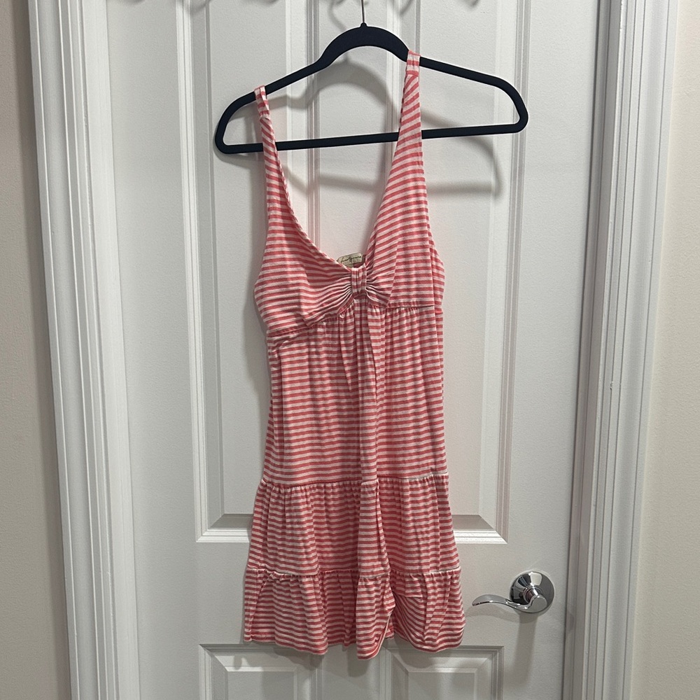 Elegant Pink Striped Women's Dress